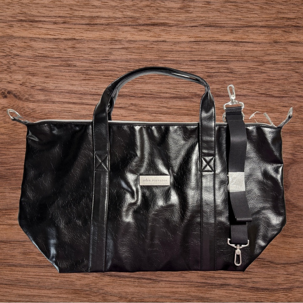 John Varvatos Black Duffel Bag